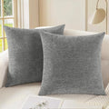 CaliTime Decorative Couch Throw Pillow Covers 18 X 18 Inches Medium Grey | Pack by CaliTime