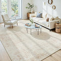 6x9 Washable Area Rug for Living Room Bedroom: Non-Slip Modern Beige White | by Oriannal
