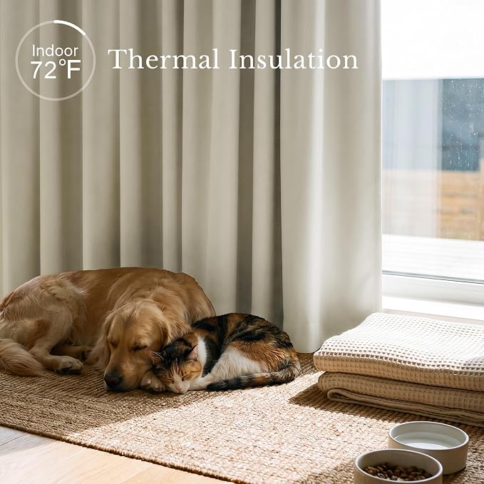 NICETOWN Window Treatment Thermal Insulated Rod Pocket Room Darkening - Image 3