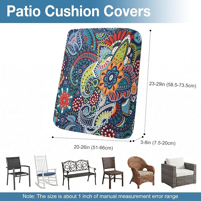 Waterproof Outdoor Cushion Covers, Stretch Patio Slipcovers | UV Resistant - Image 6