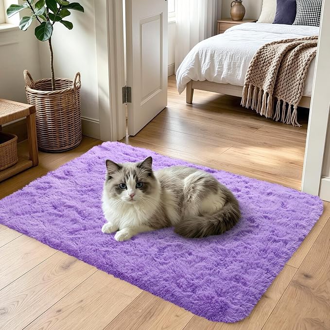 3x5 Purple Fluffy Soft Area Rug Non-Slip - Image 2