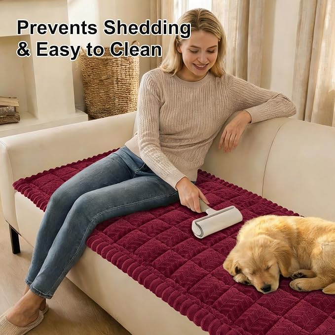 Smiry Couch Cover for Dogs, Non Slip Fuzzy Pet Sofa Covers Washable | Sofa - Image 4