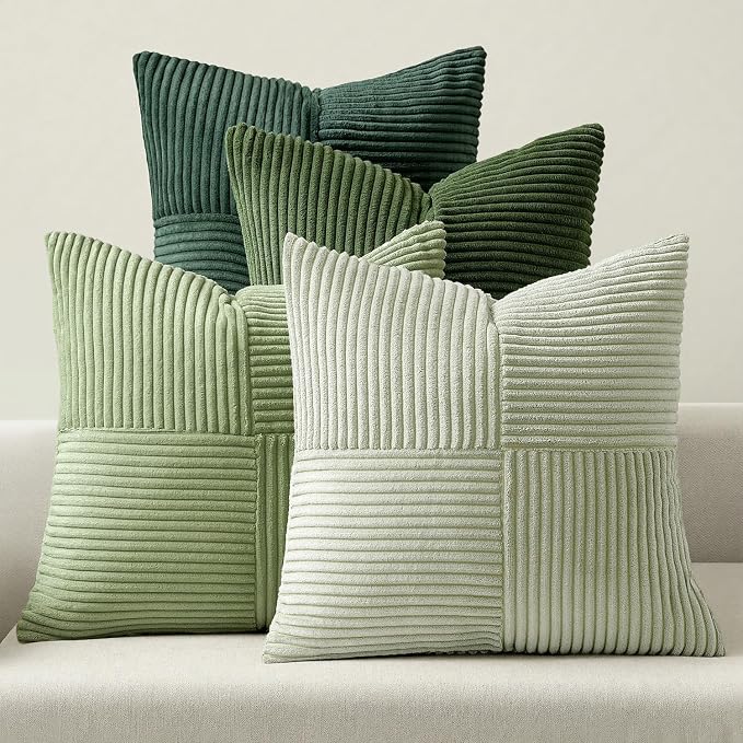 MIULEE Spring Green Decorative Throw Pillow Covers 16x16 Inch Set of 4 Boho by MIULEE