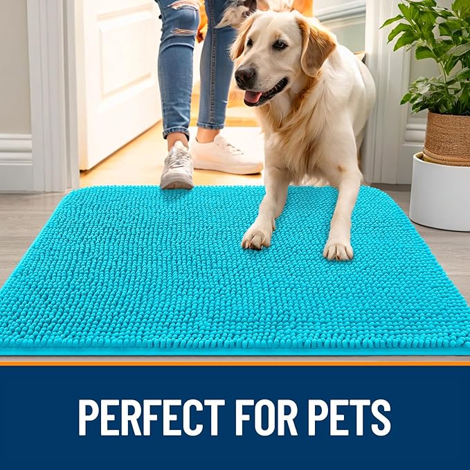 OLANLY Dog Door Mat for Muddy Paws 70x32, Super Absorbent Chenille Mud Mat | - Image 6