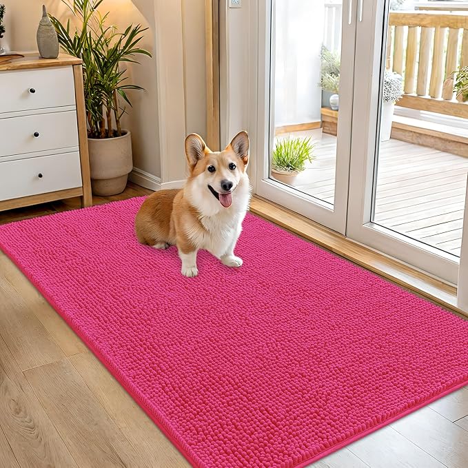OLANLY Dog Door Mat for Muddy Paws 54x32, Super Absorbent Chenille Mud Mat | by OLANLY