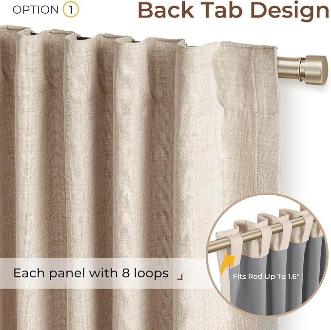 INOVADAY Extra Wide 100% Blackout Linen Curtain - Image 3
