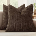 MIULEE Chenille Textured Throw Pillow Covers Reddish Brown 20x20 Set of 2 | by MIULEE