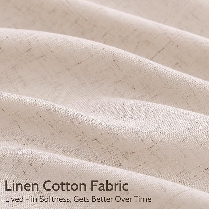 Natural White Linen Curtains 90 Inches Long - Image 4