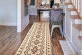 Custom Length Cut to Size Tribal Ethnic Southwestern Inspired Hallway Runner Rug, Non Slip Rubber Backed, 31 inch Wide X Customized Length, Aztec Beige, 31 inch X 14 feet