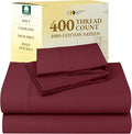 California Design Den Full Size Bed Sheets Set - Soft 400 Thread Count Sateen, Natural 100% Cotton Sheets with Deep Pockets, Breathable, Cooling and Durable Bedding Set - Burgundy Red