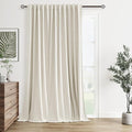 Extra Wide 100% Blackout Linen Curtains by Guken