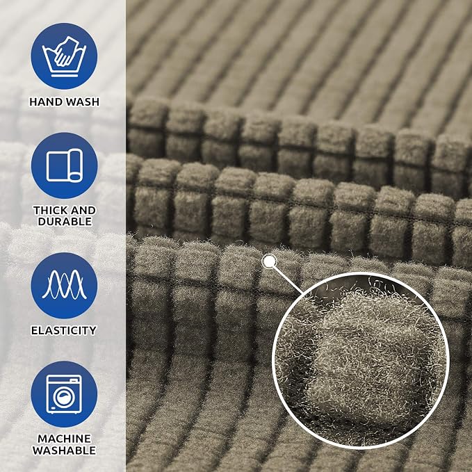 Stretch Oversized Couch Covers for Sofa Slipcover, Khaki | 1-Piece Washable - Image 3