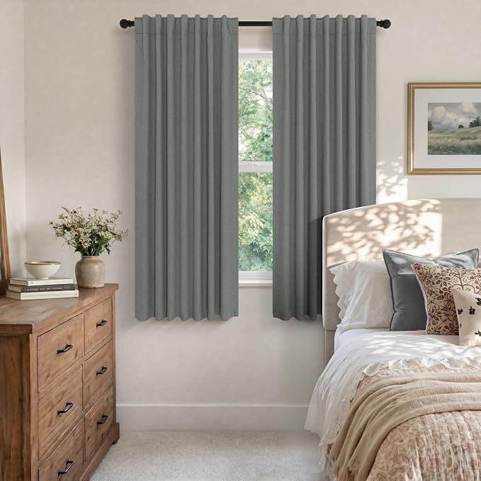 Gray Black Out Curtains 72 Inch Long - Image 2