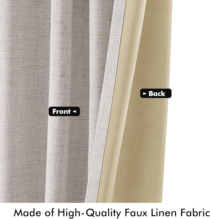 MIULEE 100% Blackout Linen Curtains - Image 6