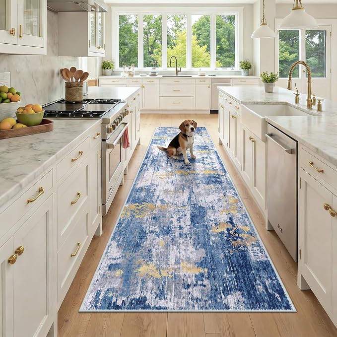 RELEANY Washable Runner 3'x9' Abstract Area Rug by RELEANY