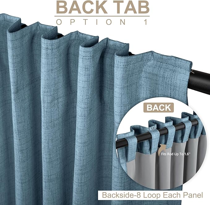 Faux Linen Total Blackout Curtains - Image 3