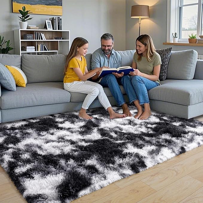 Pionblank Fluffy Area Rug for Bedroom 4x6, Indoor Plush Carpet, Cute Comfy by PIONBLANK