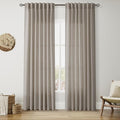 Grey Beige Linen Curtains 84 Inches Long by Nanspring