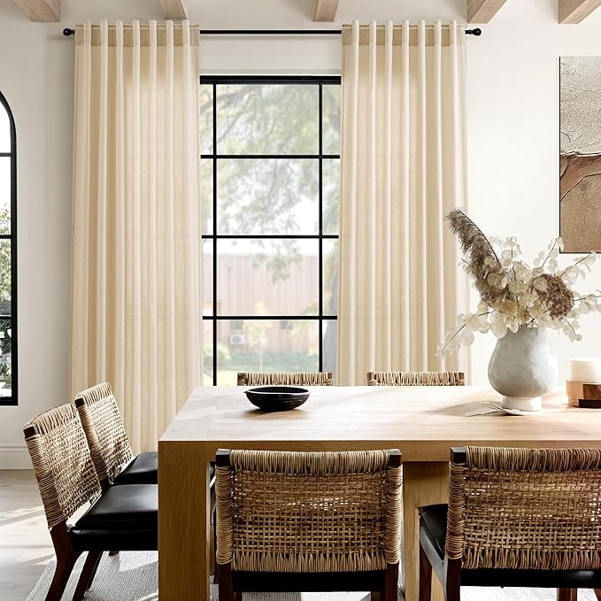 Tan Linen Curtains 84 Inches Long - Image 5