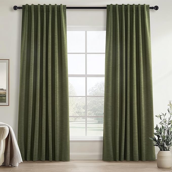 Topfinel 92 Inches Long Farmhouse Custom Black Out Drapery Panels, Rustic by Topfinel