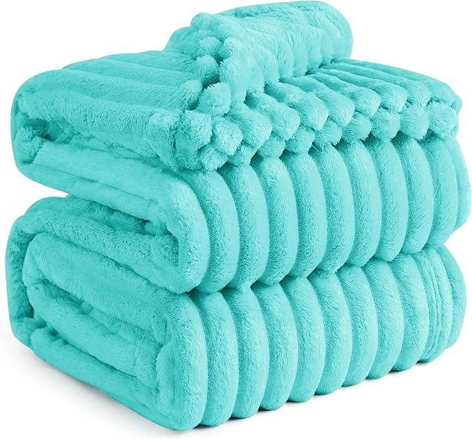 Bedsure GentleSoft Blue King Size Blanket for Bed - Cozy Soft Blankets for Women, Cute Small Fleece Throws for Girls, Birthday Gifts for Women Decor Gifts for Mom, Blue Fog, 108x90 Inches