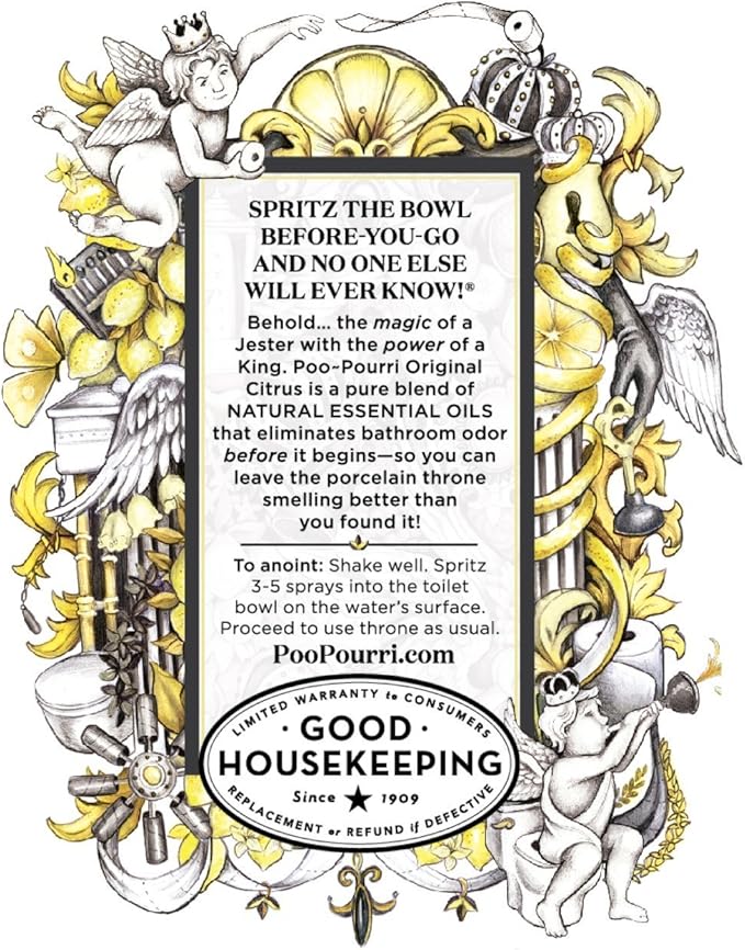 Poo-Pourri Before-You-Go Toilet Spray, Original Citrus 1.4 Ounce - 5 Pack,