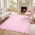 GarveeHome 5x7 Scalloped Area Rug Pink Washable Bedroom Living Room Rug | Soft by GarveeHome