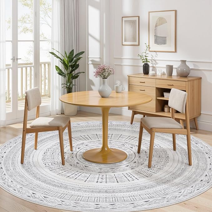 cotiled 8x8 Round Rug 8ft Circle Living Room Boho Area Rugs | Solve Modern - Image 4