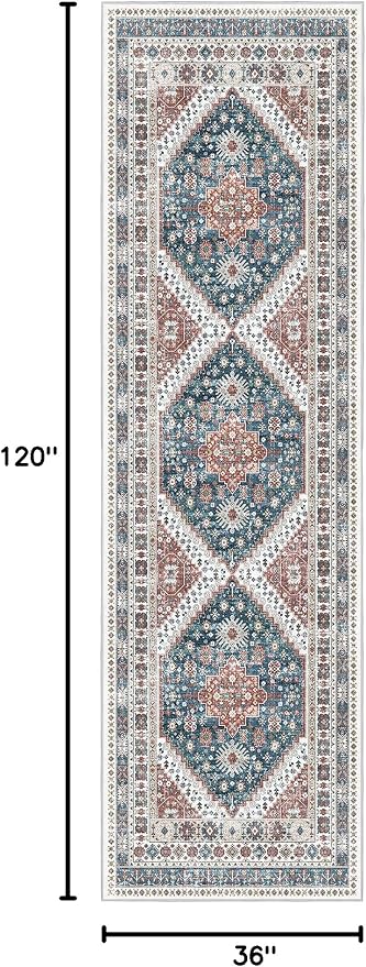 Madane Hallway Runner Rug 3x10 Washable Kitchen Runners 10ft, Low-Pile - Image 2