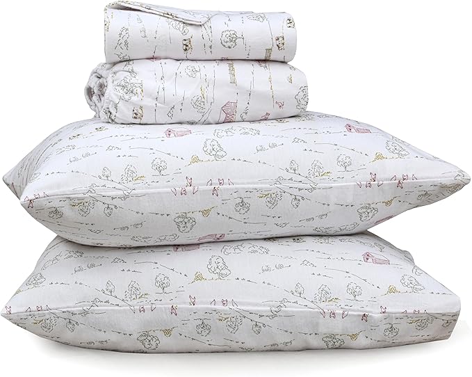 RUVANTI Flannel Sheets California King Size - 100% Cotton Brushed Cal King Bed Sheets Set - Deep Pockets 14 Inches - All Seasons Breathable & Extra Soft - Warm & Cozy, 4 Piece, Rustic Homestead