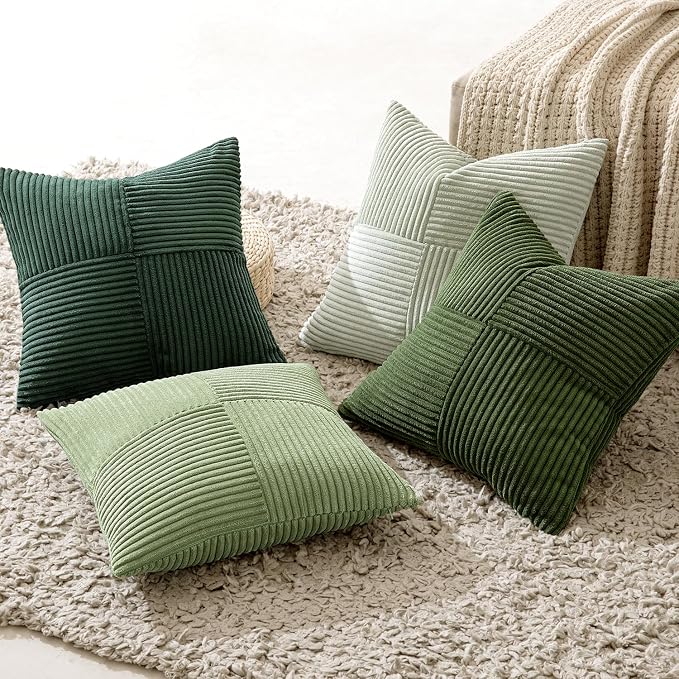 MIULEE Spring Green Decorative Throw Pillow Covers 22x22 Inch Set of 4 Boho - Image 3