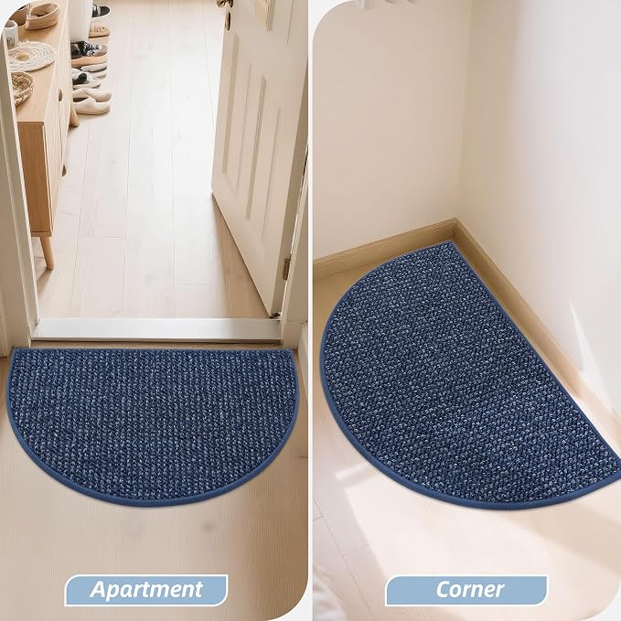 BEQHAUSE Dirt Trapper Door Mat 17" x 30" Half Circle Non Slip Rugs, Absorbent - Image 9