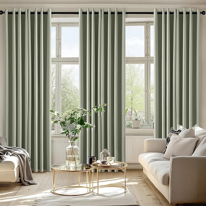 MIULEE Blackout Curtains for Bedroom 2 Panels 50 x 84 Inch Long Sage Green | - Image 6