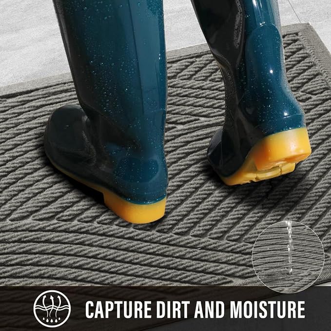 Sturdy Front Door Mat, Absorbent Muddy Dirt Resist Welcome Door Mats Outdoor - Image 2