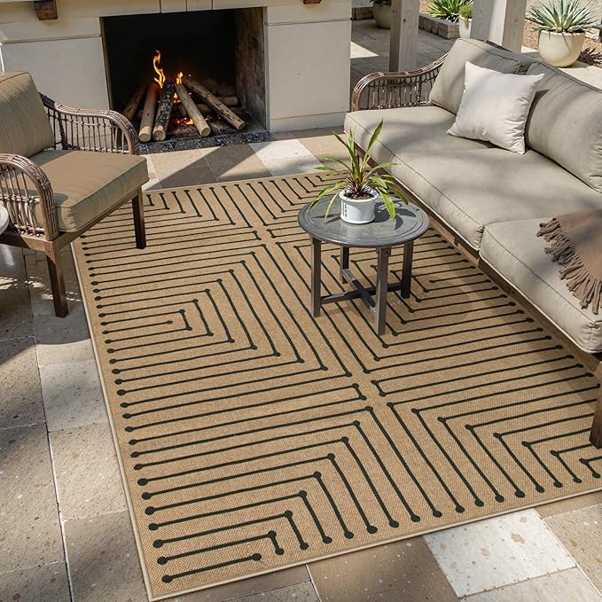 Lahome Neutral Outdoor Rug 5x7 by Lahome