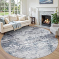 Aelenmu Round Rug 8ft Washable Rug by Aelenmu
