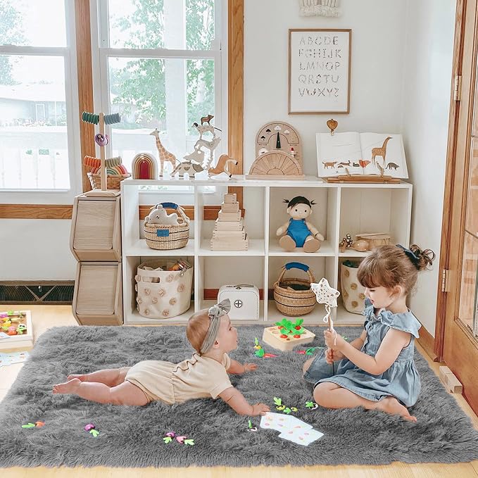 Grey Small Bedroom Rugs 2x4 Ft, Plush Washable Runner Rugs - Image 7