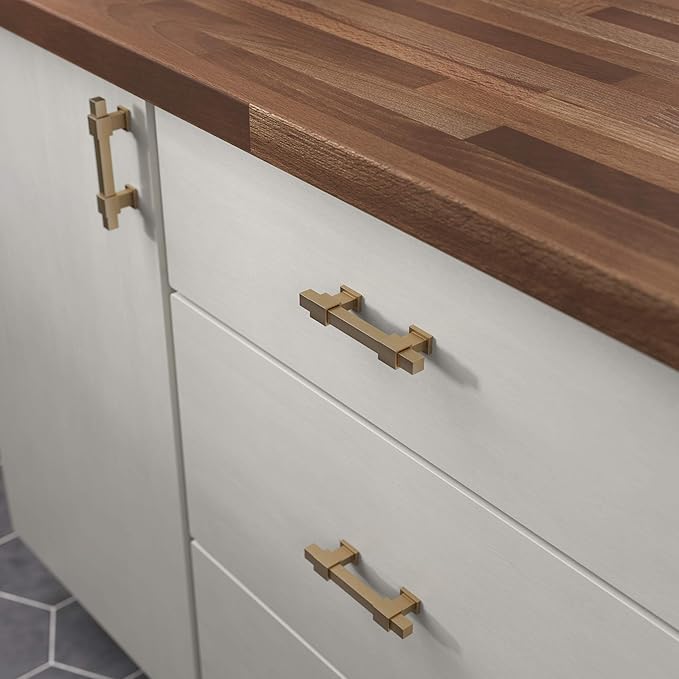 Franklin Brass Adjusta-Pull (5-Pack) Adjustable Drawer Pulls | Fits 1-3/8 to 4 Inch Hole Centers | Champagne Bronze Cabinet Handles| Square Bar P44367-CZ-B