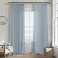 Extra Long Dusty Blue Linen Curtains 120 Inches Long 2 Panels | Coastal Sky Blue by Twodrapes