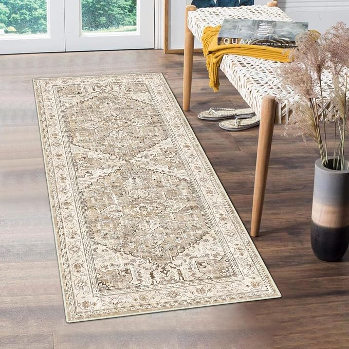 Yamaziot Washable Runner Rug, 2x5 Non-Slip Boho Vintage Hallway Kitchen Rug | by Yamaziot