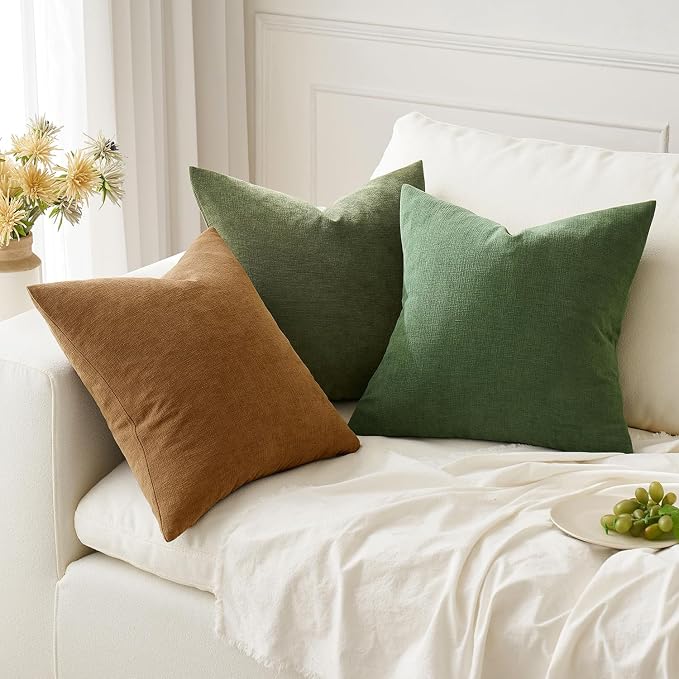 MIULEE Bronze Chenille Couch Throw Pillow Covers, 18x18 | Set of 2, Farmhouse - Image 5