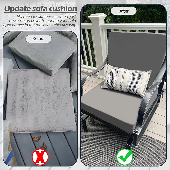 Sqodok Outdoor Cushion Covers 19x19 inch, Wicker Chair - Image 8