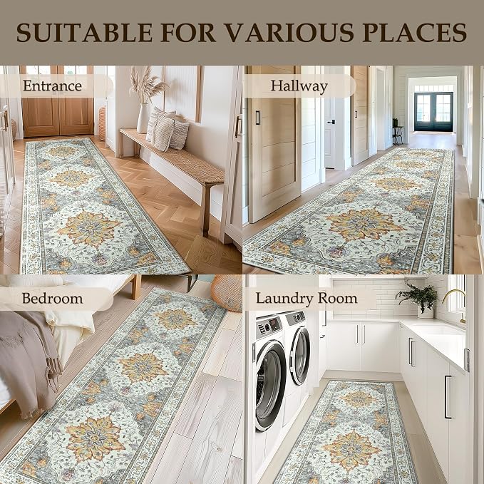 RELEANY Washable Area Rug, Runner 2'x8', Water Repellent, Pet Friendly - Image 6