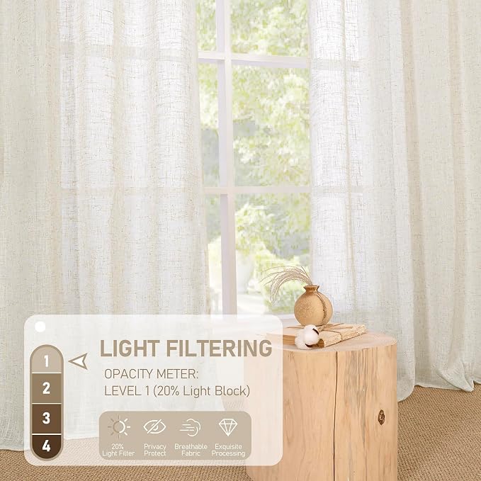 Linen Sheer Curtains 84 Inches Long - Image 4