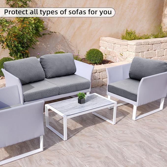 8PCS Patio Cushion Covers.Patio Furniture Couch SeatSlipcovers | Washable - Image 4