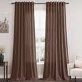 Mocha Mousse Curtains 120 Inches Long 2 Panels Set Back Tab Linen Loop Pocket by Nanspring