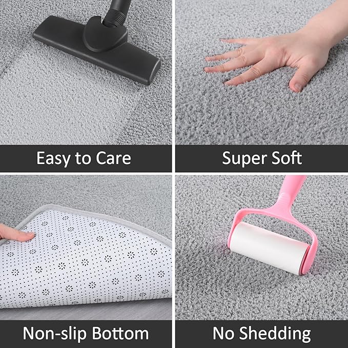 6x9 Area Rugs for Living Room Non Slip Dorm Bedroom Rug, Minimalist Washable - Image 4