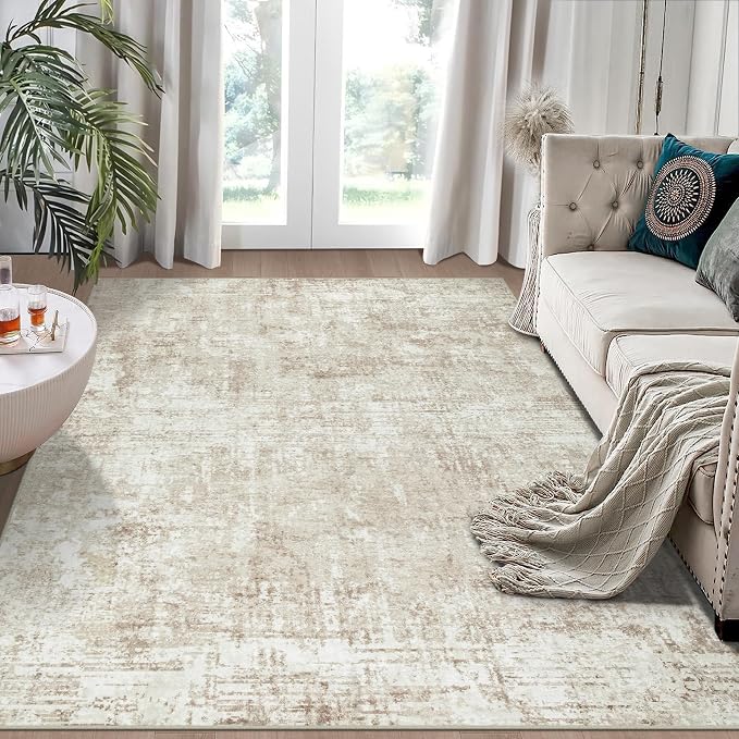Aelenmu 5x7 Area Rugs for Living Room Bedroom Dining Room Washable Beige | Soft by Aelenmu