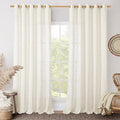 Light Filtering Sheer Linen Curtains 84 inches Long, Linen Textured Semi Sheer by LAMIT