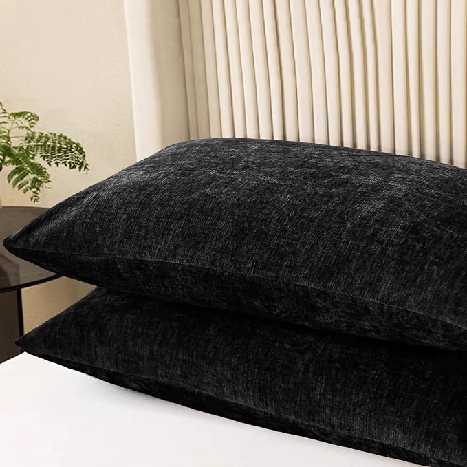 CaliTime Decorative Standard Throw Pillow Covers 26 X 20 Inches Black | Pack of - Image 3